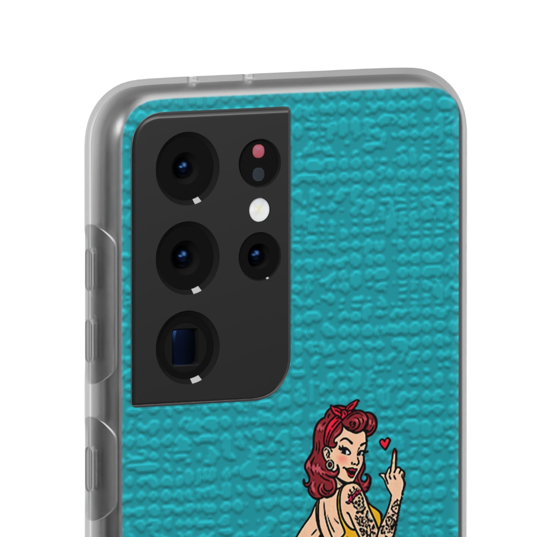 Sassy Pin-Up Stupid Boys Teal Flexi Phone Case