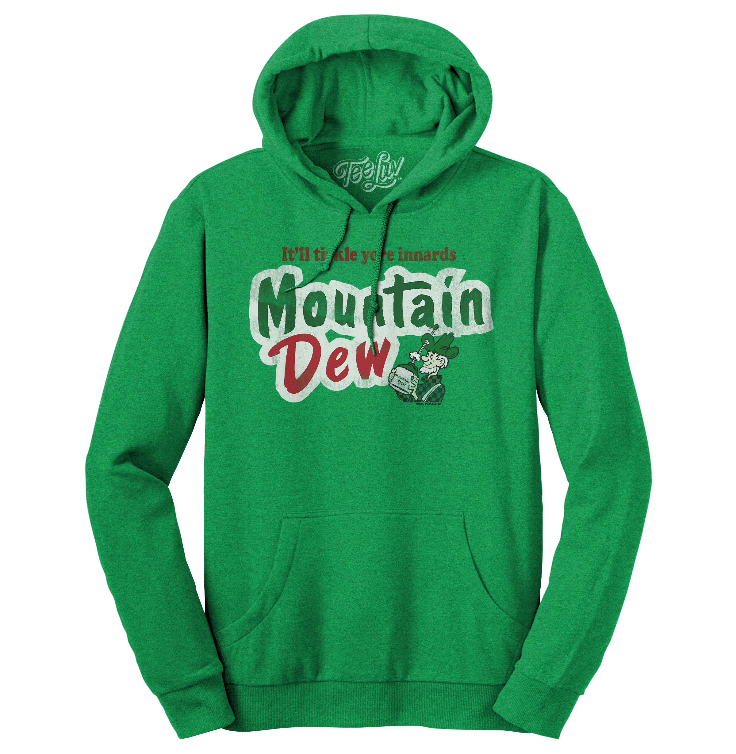 It'll Tickle Your Innards Mt Dew Pullover Hooded Sweatshirt - Green