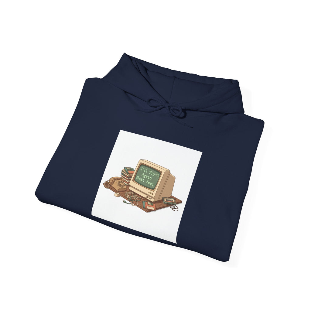 “Resolution Failed” Retro Computer Hoodie | resolution joke shirt, January burnout meme