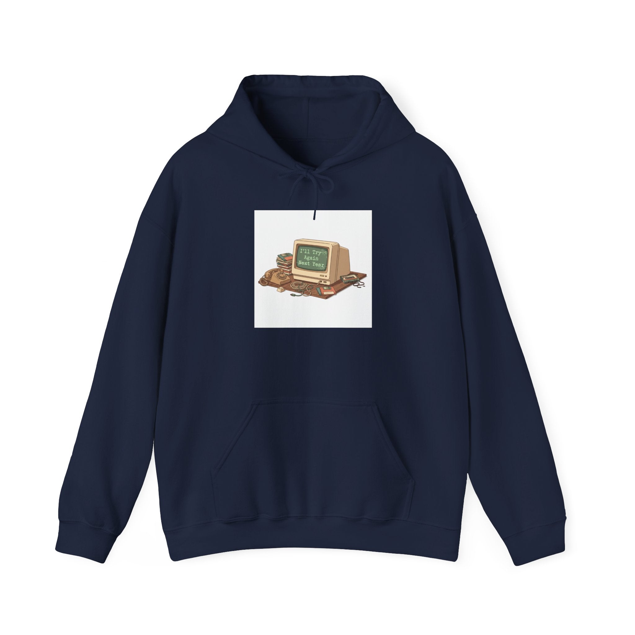 “Resolution Failed” Retro Computer Hoodie | resolution joke shirt, January burnout meme