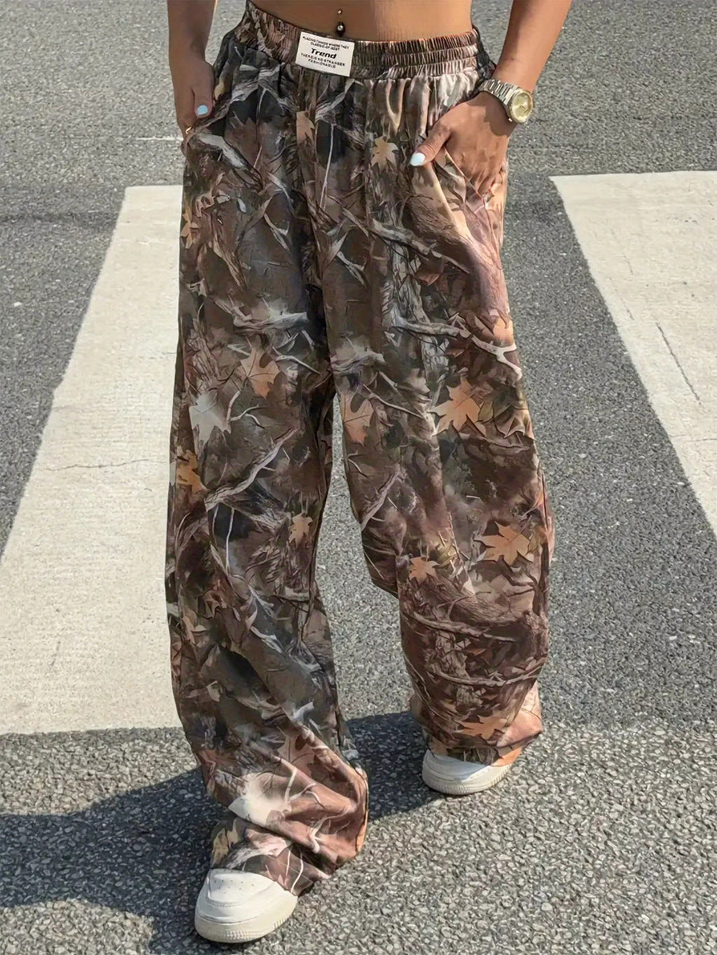 Slimming Casual Pants Hip Hop Retro Street Multi-pocket Camouflage Cargo Pants For Women Y2k Hip-hop Cargo Grunge Baggy Trousers
