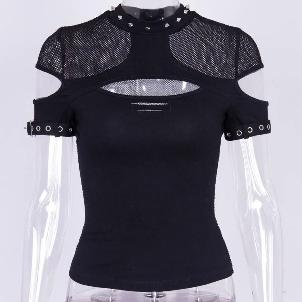 Sexy Hollow Open Chest Rivet T