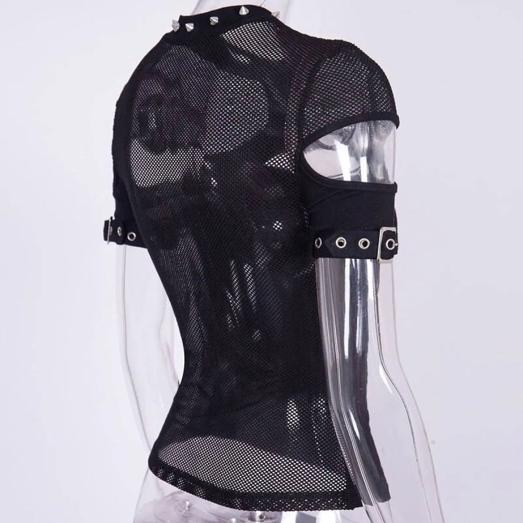 Sexy Hollow Open Chest Rivet T