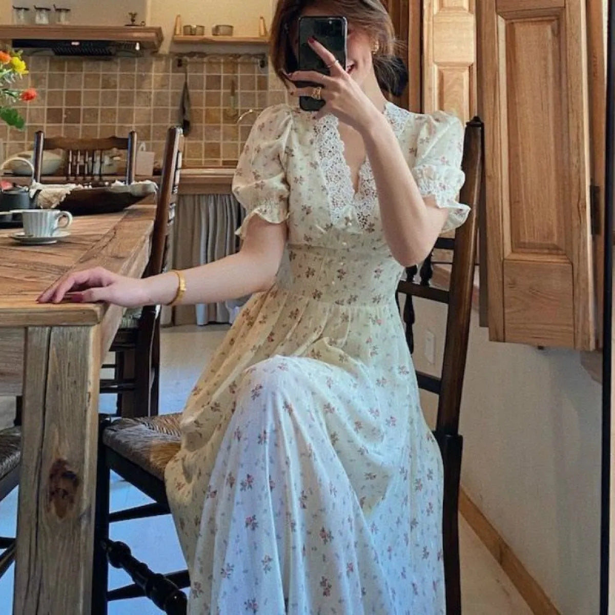 Vintage Floral Dress for Women